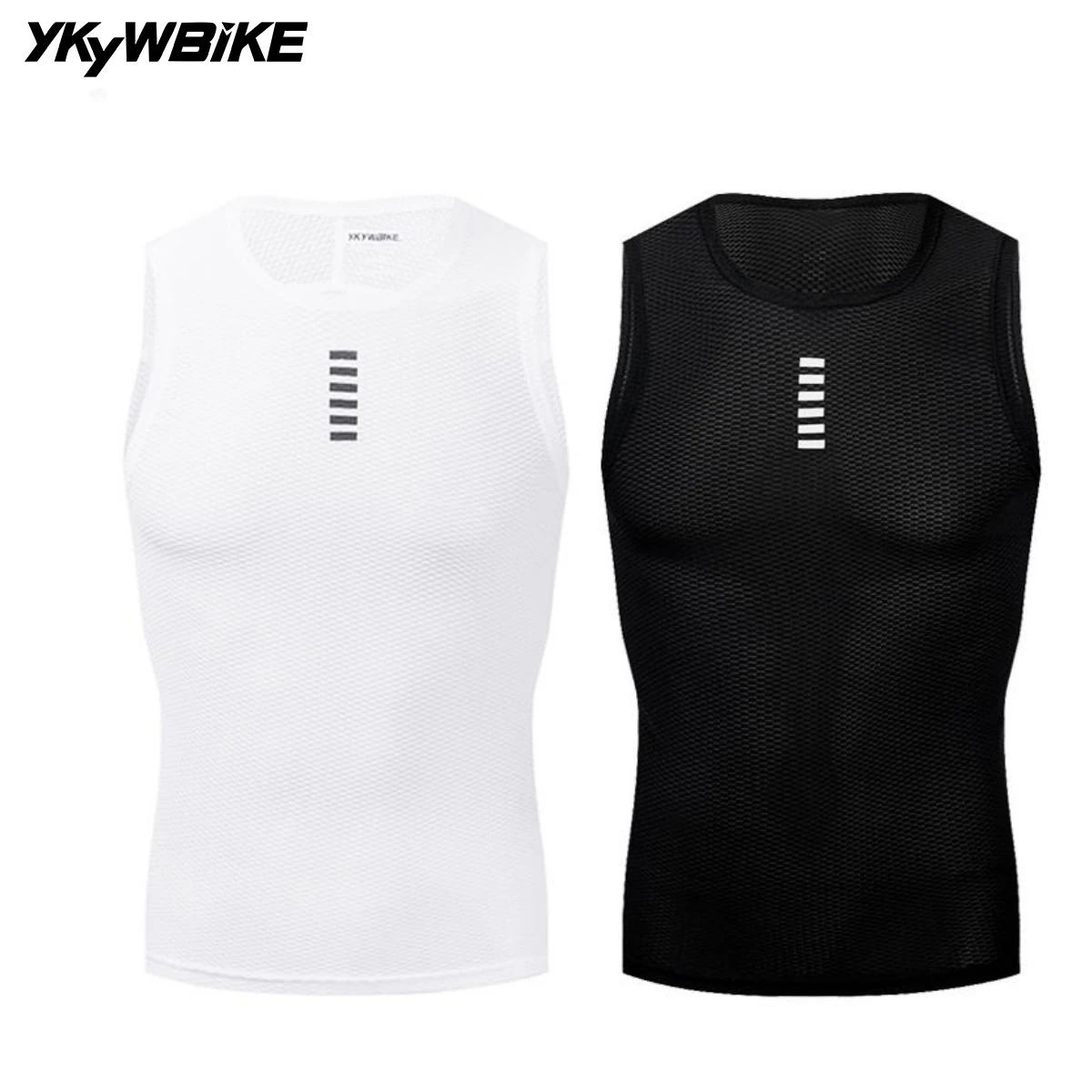 YKYW Sleeveless Men Summer Cycling Jersey Bicycle Vest Black White Mesh Underwear Mtb Road Bike Base Layers Sports Gym Clothing