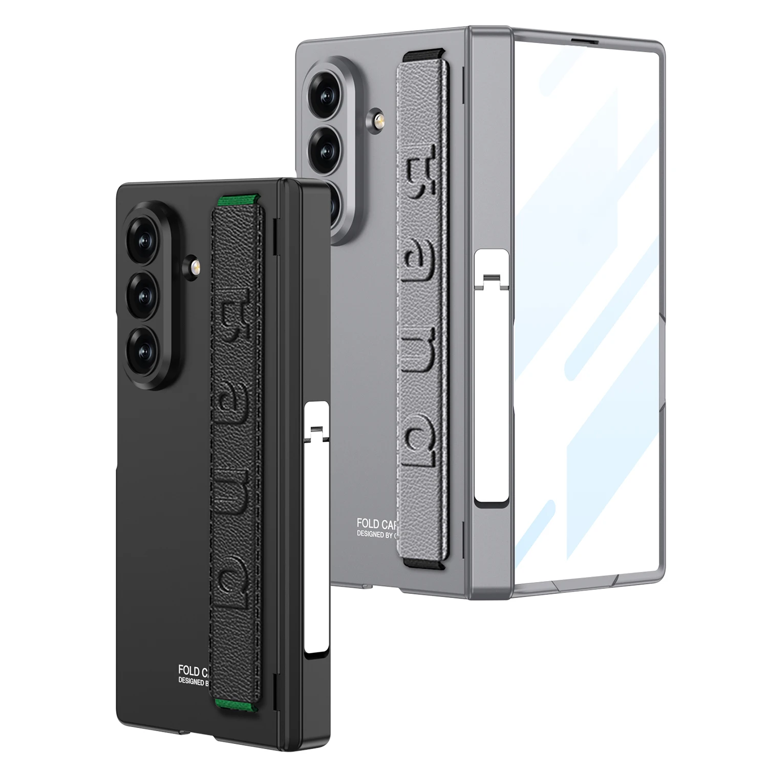 الفاخرة معصمه حامل المغناطيسي المفصلي حالة الهاتف لسامسونج غالاكسي Z Fold7 الشاشة الخارجية الزجاج طبقة رقيقة واقية غطاء مقاوم للصدمات