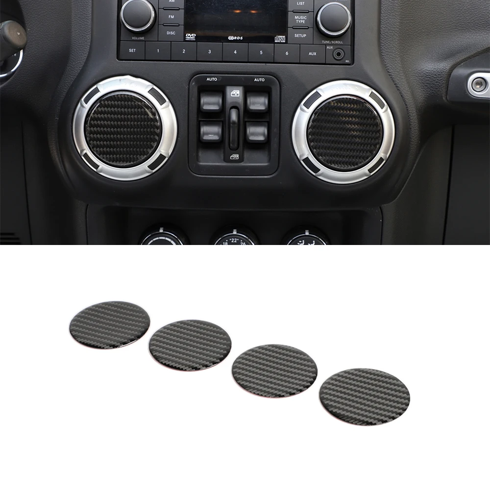 for Jeep Wrangler JK JL Gladiator JT 2007-2023 Dashboard Air Vent Outlet Decals Sticker Trim Cover Car Accessories Carbon Fiber