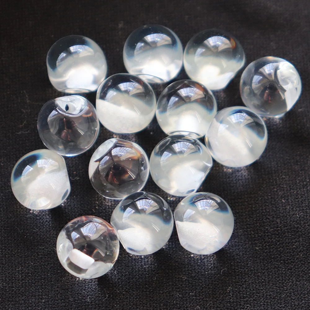 60pcs 10mm Transparent Ball Buttons Resin Crystal Buttons for Sewing Lady Spring Summer Clothing Accessories