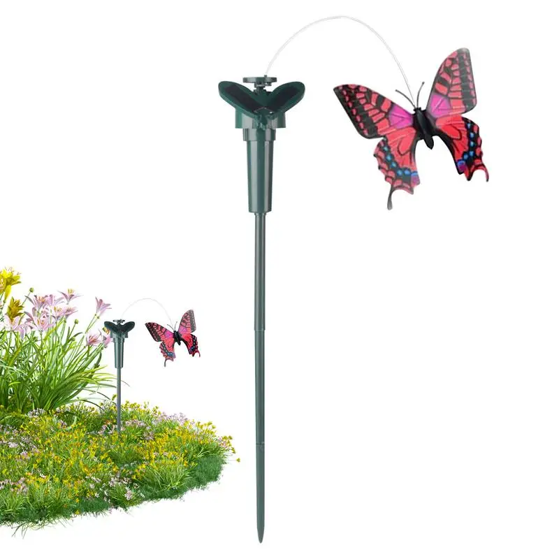 Solar Garden Butterfly Decor Solar Butterflies Flying Butterfly Double-Sided Print Outdoor Statues Garden Ornaments For Home