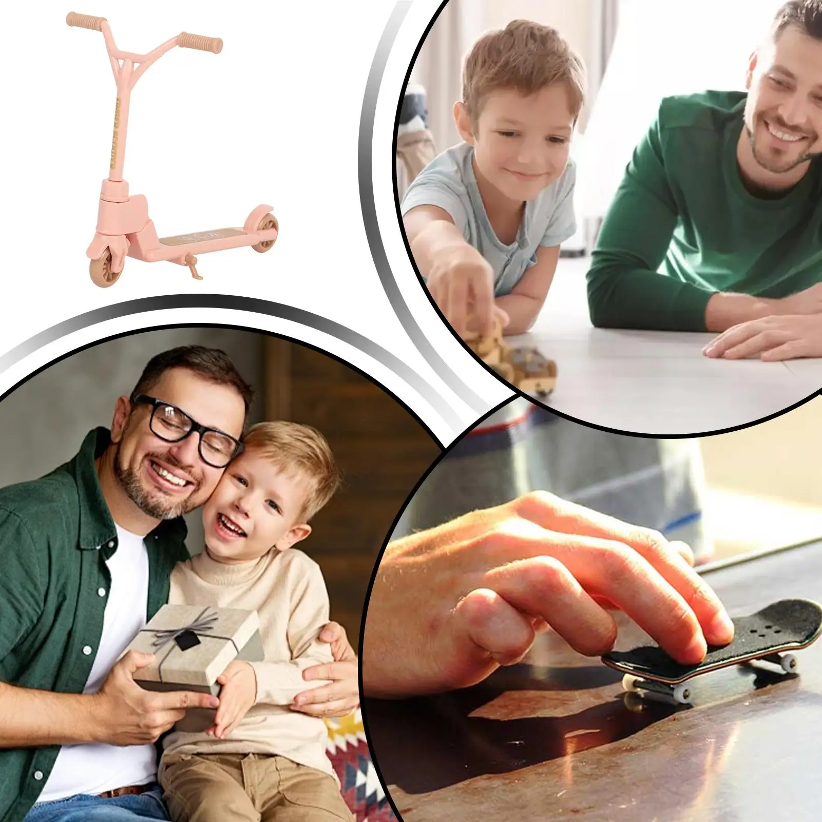 Mini Finger Scooter Two Wheel Foldable Non-Slip Desk Gadget Fingertip Scooter For Kids Party Home School Travel Fidget