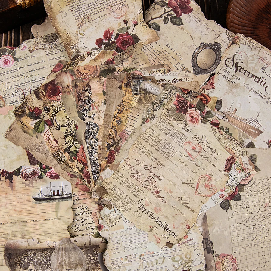 4 قطع، كيس ورق قصاصات من ورق بريستول عالي الجودة للزينة بنفسك - ورق حرفي على الطراز العتيق