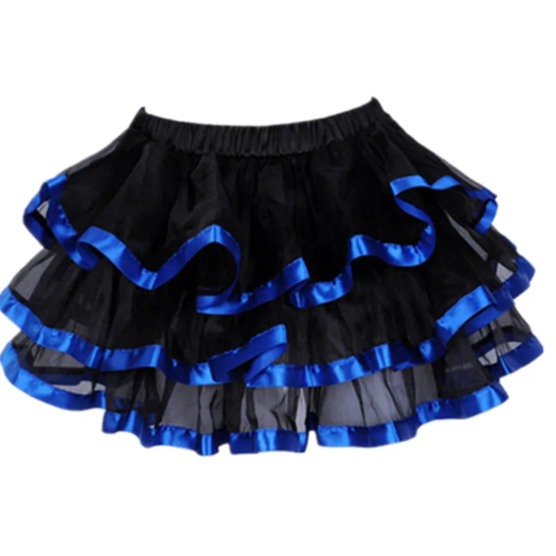 Adult Women Skirts Mini Ruffles Layered Ribbon Trim Organza Punk Skull Tutu Skirt Cosplay Costume Lolita Corset Plus Size S-6XL