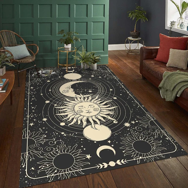 Tarot Moon Sun Carpet for Living Room Home Decoration Sofa Table Large Area Rugs Bedroom Bedside Floor Mat Witch Gothic Carpet