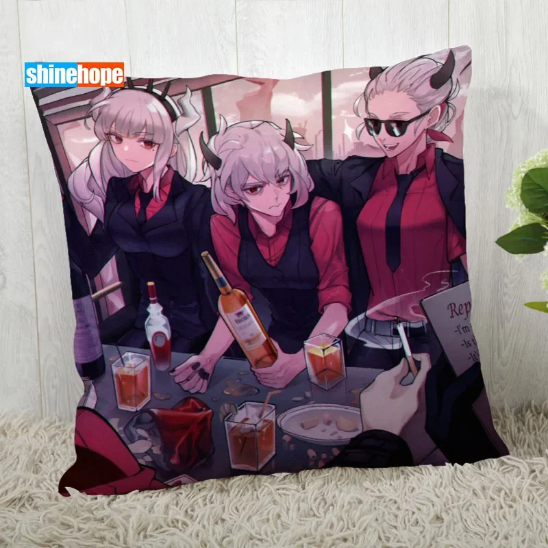 Helltaker Pillow Cover Customize Anime Pillowcase Modern Home Decorative Pillow Case For Living Room 45X45cm,40X40cm