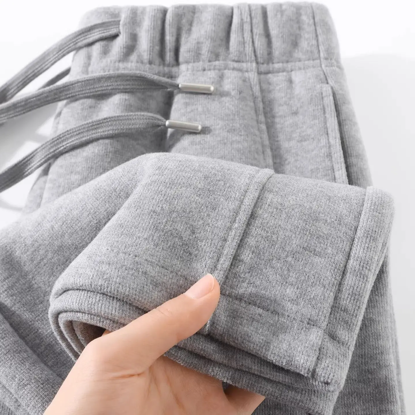 

ay High Waist Wide Leg Sport Pants Women's Autumn Winter Thiened Casual Straight Tube Warm Comfortable Loose Fit Trousers