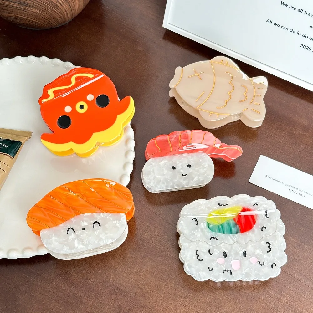 

Summer Korean Style Sushi Hair Clip Octopus Sweet Small Shark Clip Fish Cute Acetic Acid Claw Clip Hair Accessories