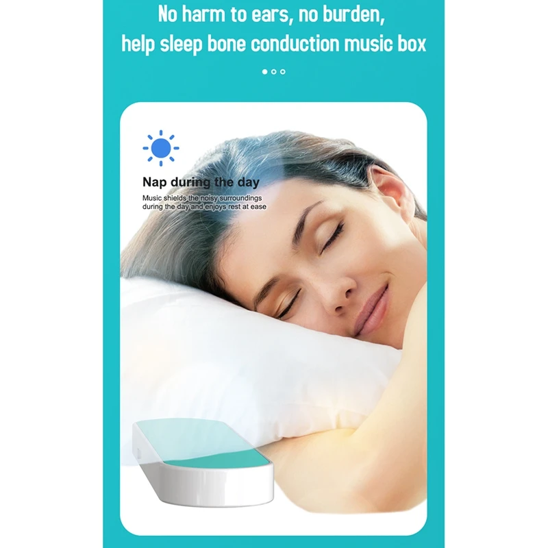Caja de música de conducción ósea, Altavoz Bluetooth inalámbrico portátil, estéreo, bajo, almohada, mejora el sueño, Facebook, nuevo