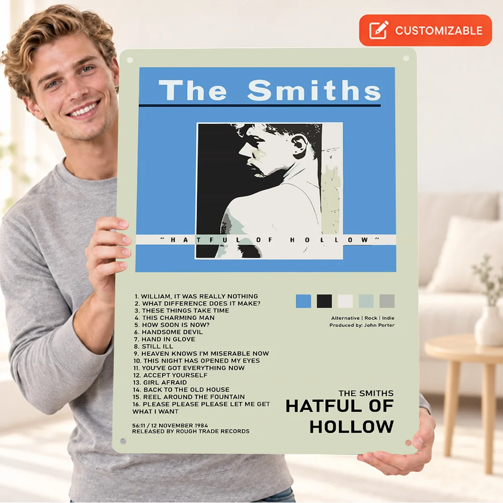 The Smiths Hatful Of Hollow Textured Metal Poster Customized Aluminum Sign Music Album Cover Design Wall Art For Home Office