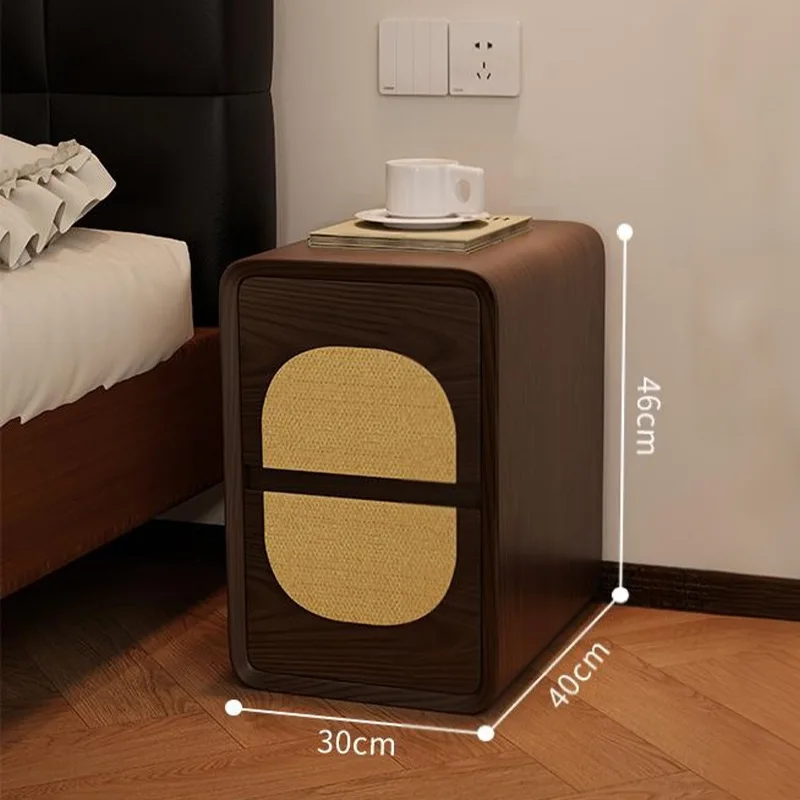 Retro bedside table wholesale antique small apartment bedroom bedside table design sense double pump storage locker