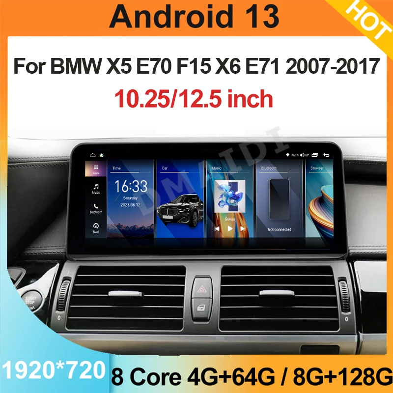 

Android 13 GPS Navigation ID8 12.5" 128G For BMW X5 X6 E70 E71 Radio Stereo Video Player Multimedia Carplay Navigation Screen