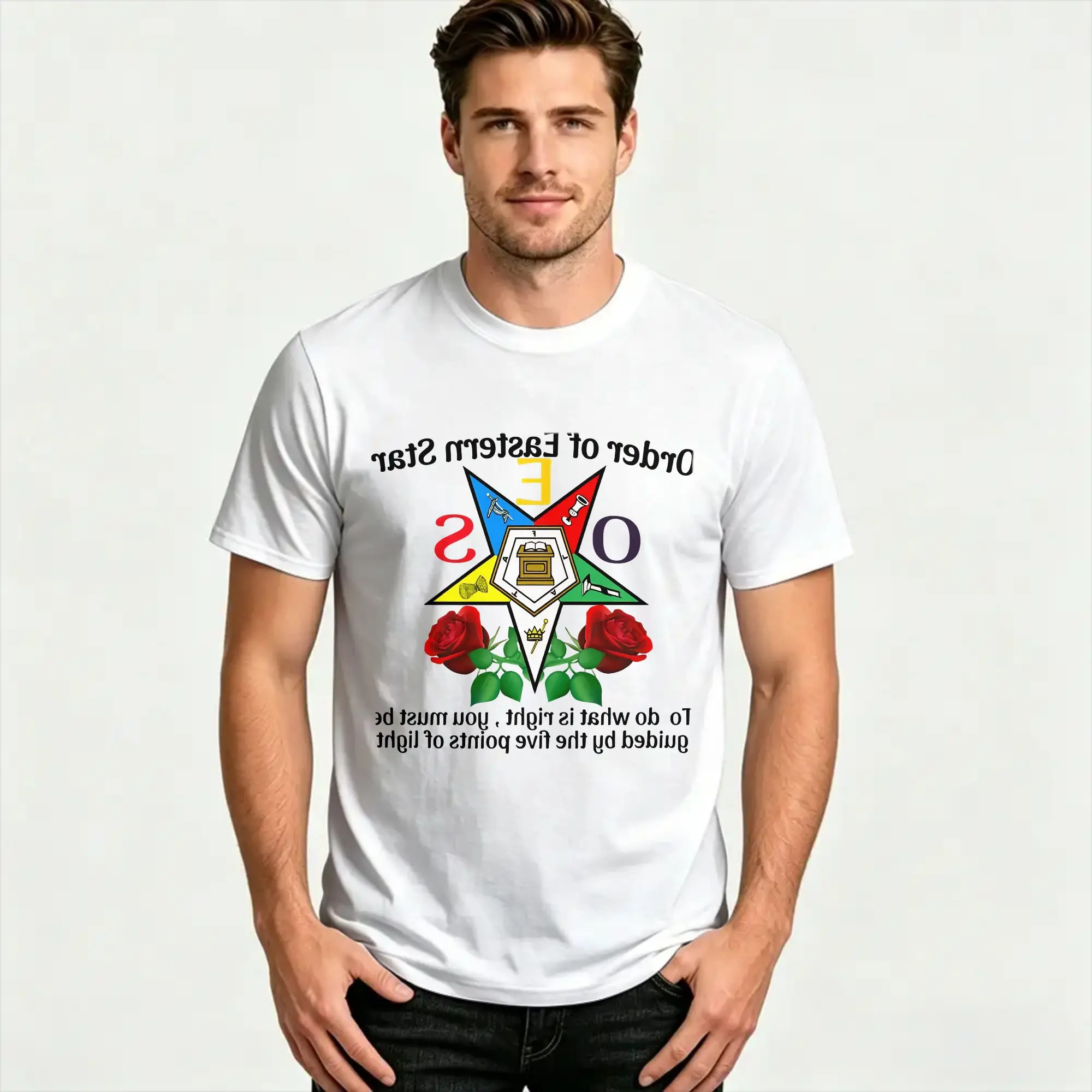OES Order Of The Eastern Star T-Shirt Summer Men 100 Cotton O Neck Oversized Clothes Short-Sleeved Y2K Retro Tops