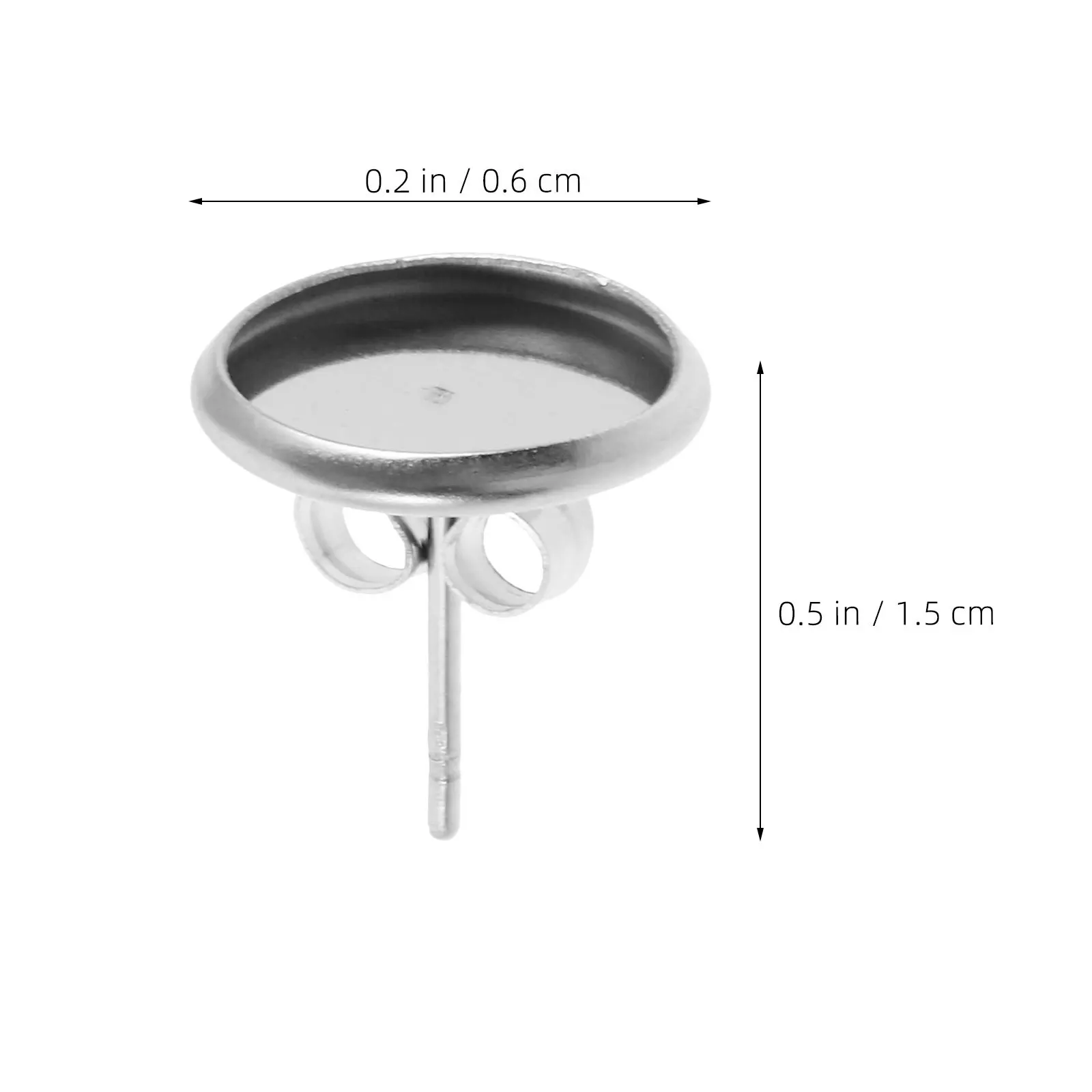 180 قطعة 6 مللي متر شقة مستديرة معدنية القرط إعدادات صينية الفولاذ المقاوم للصدأ كابوشون آخر الفراغات ل Findings بها بنفسك النتائج مجوهرات