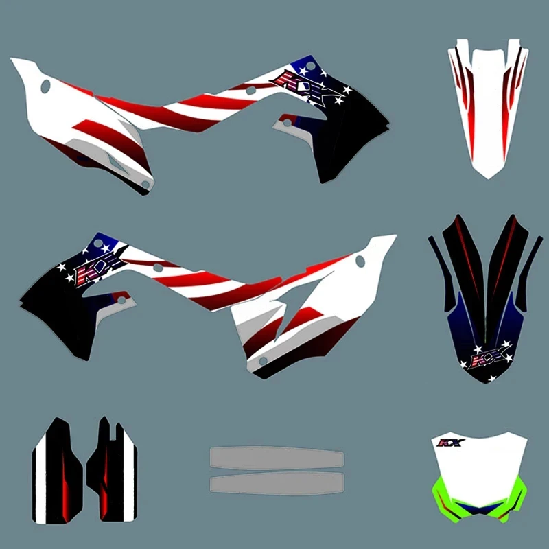 9 Style For Kawasaki KX250F 2021 - 2023 KX450F 2019 - 2023 Motorcycle Sticker Kit KXF250 KXF450 Graphic Decal KX 250F KX 450F