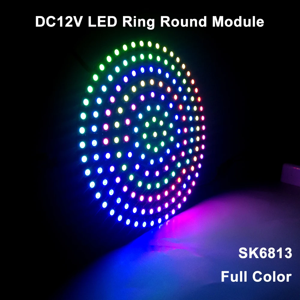 DC12V lampa pierścieniowa Led pełny kolor 3Pin indywidualnie adresowalne piksele okrągły moduł 5050 RGB BuiIt-in IC SK6813 czarny biały PCB