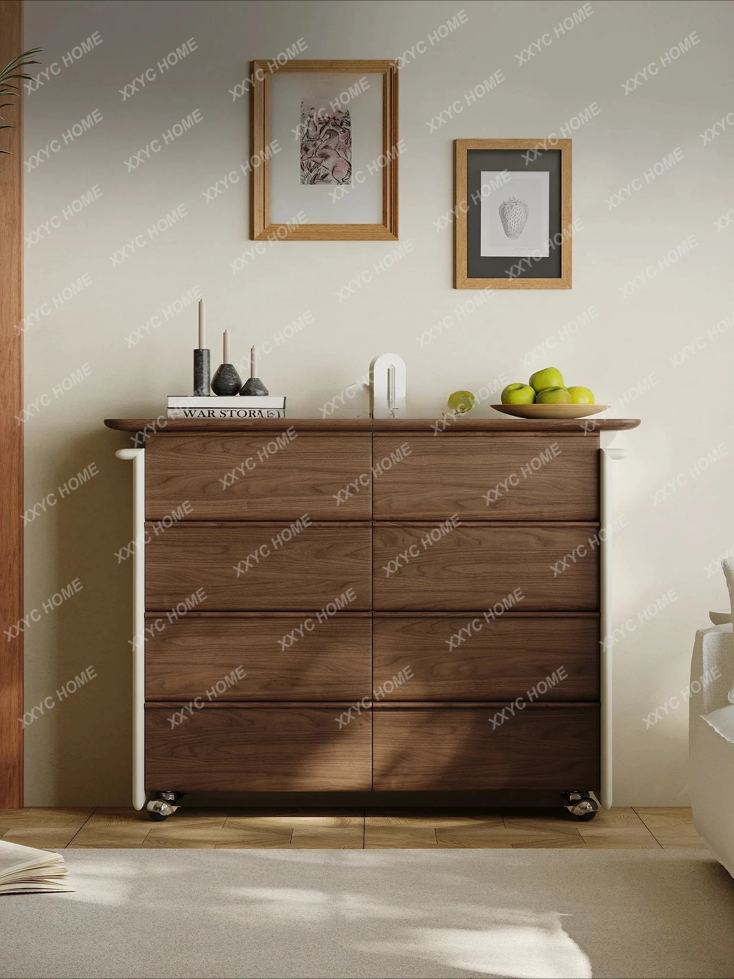 

Medieval entrance cabinet, movable storage cabinet, entrance hall, living room, bedroom, household eight-bucket cabinet