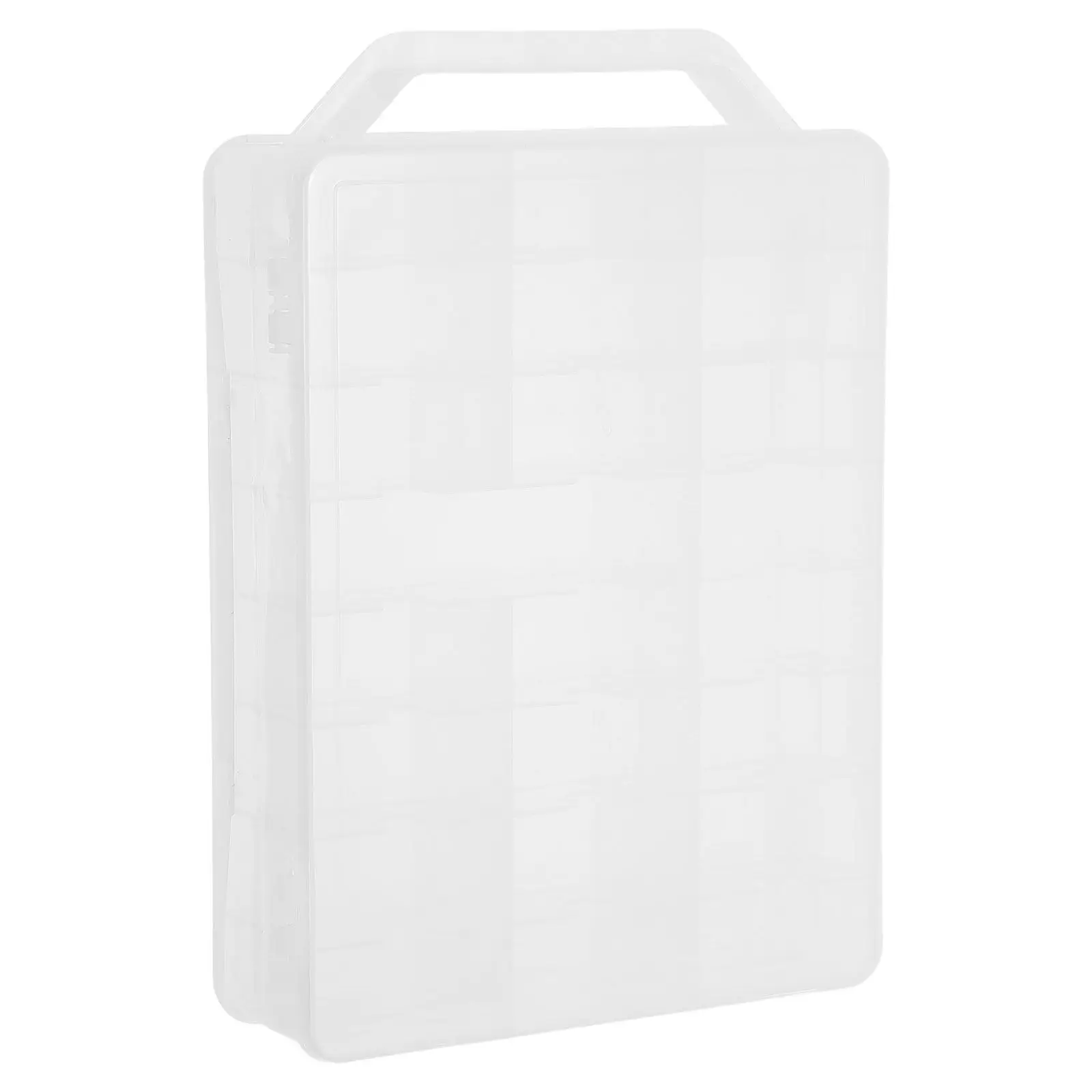 

Clear Plastic Storage Boxes Dual Layer 46 Grid Transparent Compartment Organizer Case for Beads Jewelry Sewing Parts Small Items