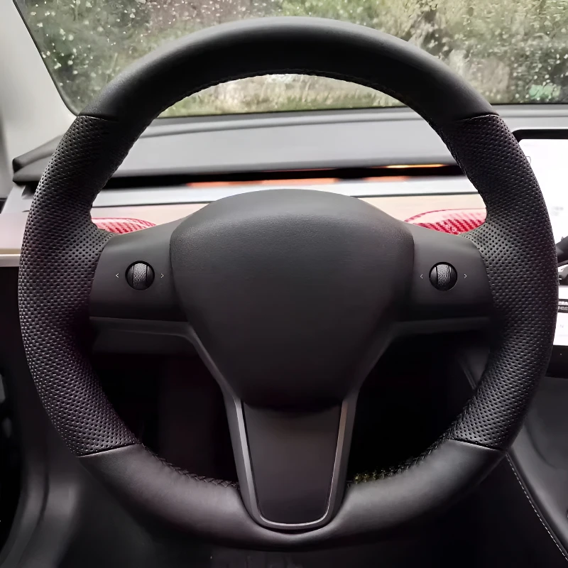 

Для моделей Tesla Model3 19-22 гг., сшитый вручную чехол на руль; легкий и дышащий; дизайн модификации в стиле полного покрытия