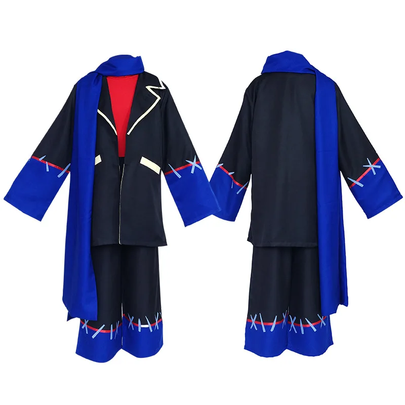 Disfraz de Anime Undertale Frisk para hombre adulto, chaqueta negra, pantalones superiores, uniforme escolar azul, traje de Halloween