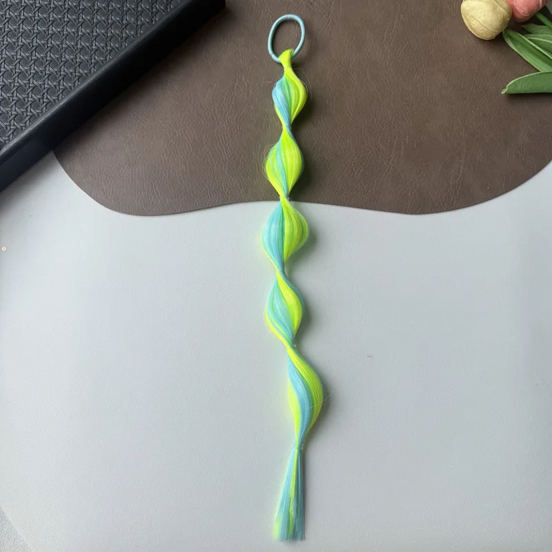 2026 Neue Kinder Spiral-Twist-Perücke Haarband mit langem Quastenschwanz Elastisches Haarband Mädchen Hip-Hop Party Halloween Haaraccessoires – Detail 17