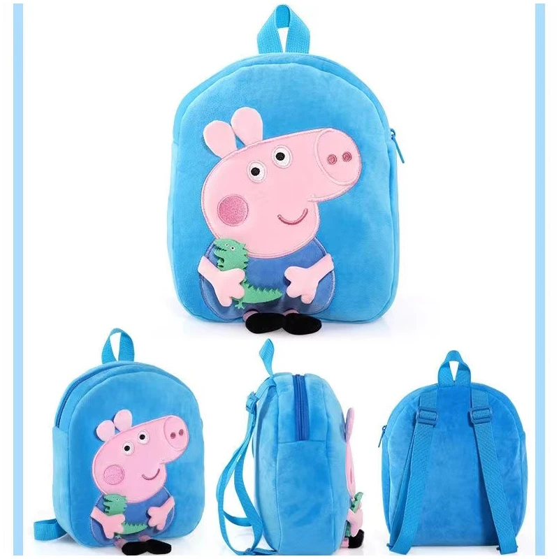 27CM Peppa Pig Plush Backpack George Kindergarten Backpack Cartoon Shoulder Children  Bag Girls Birthday Toys For Gifts Toys