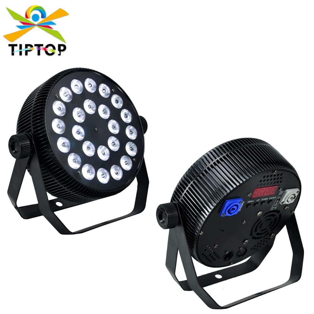 

TIPTOP 24x12W Flat Aluminum Led Par Light RGBW 4 Color 4/8 Channels DMX Control Silent Working No Waterproof CE ROHS