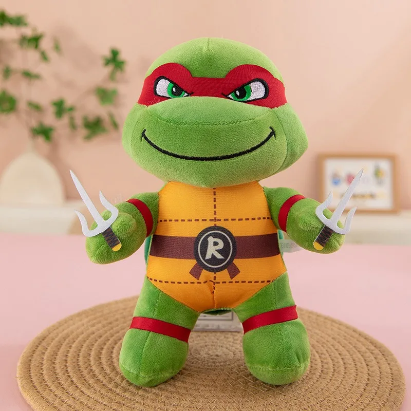 Cartoon Ninja Turtle Plush Toys Set 4 Pcs Soft Stuffed Animals with Color Masks and Weapons Collectible Dolls Birthday Gift - view 5