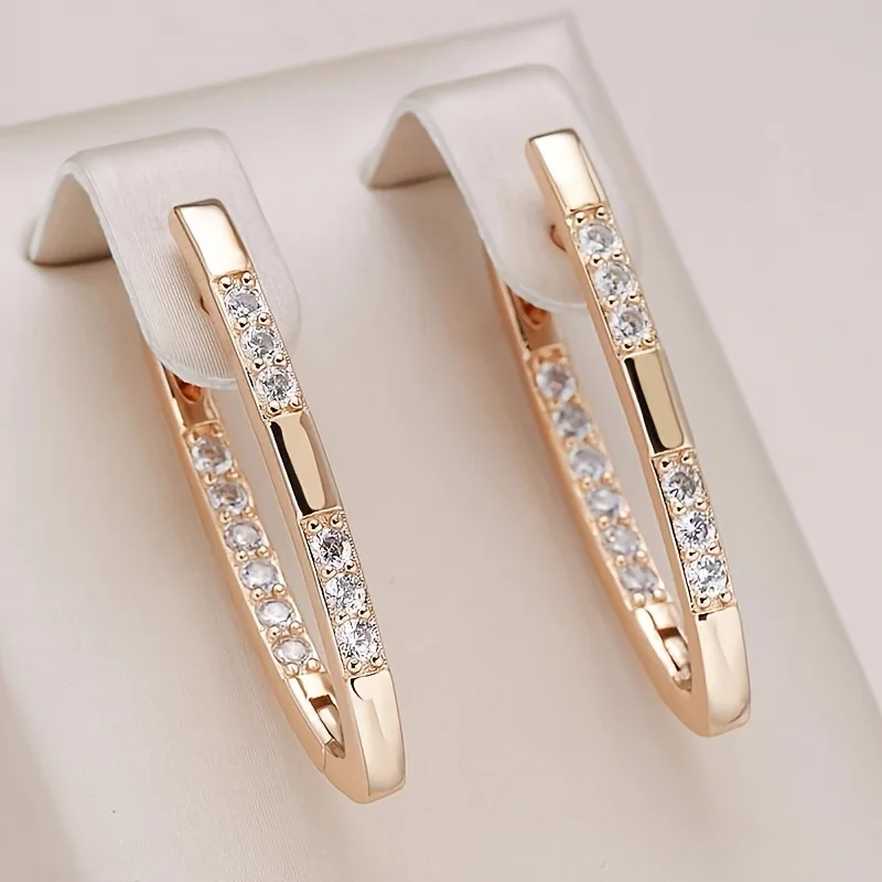 Elegante weiße Zirkonia-Ohrringe für Damen, perfekt für den täglichen Gebrauch, nickelfreies Kupfer, ideal für Partys