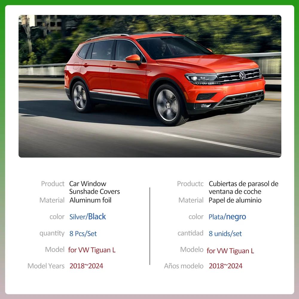 Sunshades for Volkswagen VW Tiguan L R-Line 2017~2024 Side Windshield Curtain Roof Windows Sun Visor Sunroof Cover Accessories