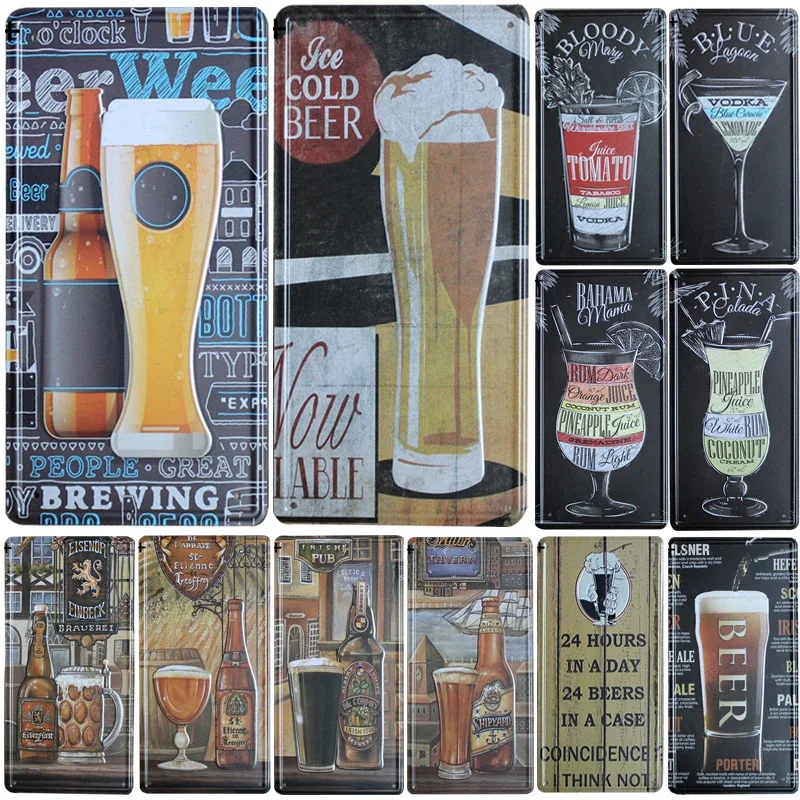 Welcome Beer Zone Cold Beer Signs Front Door Bar Pub Cafe Wall Decor Retro Metal Tin Sign Crafts Decor Car Plate License Plaques