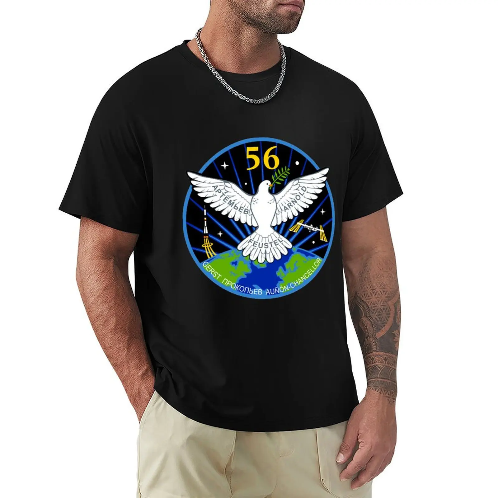 ISS Expedition 56 Flight Crew Patch T-Shirt cute clothes T-shirts man mens t shirts pack