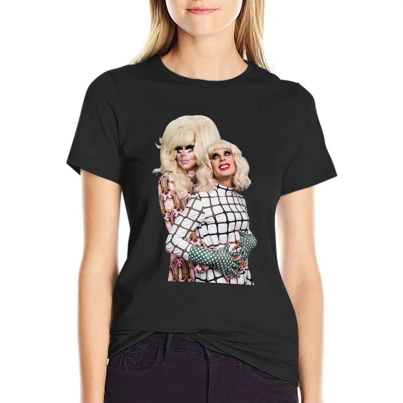 

Trixya Titanic - Trixie and Katya T-Shirt summer clothes sublime Aesthetic clothing heavyweights black t shirts for Women