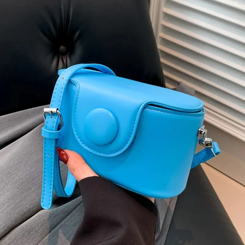 Mini Shoulder Bags Bucket Bags For Women 2024 Blue Orange Pu Leather Crossbody Bag Female Luxury Designer Handbags And Purses