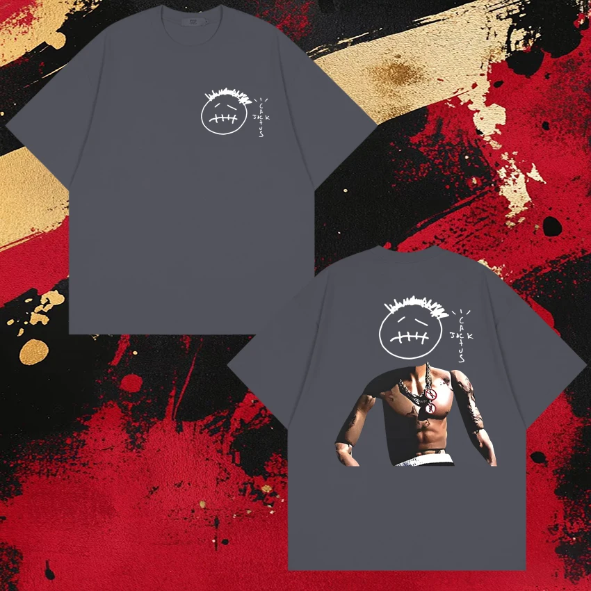 Rapper Travis Scott Album Tour 2026 print T shirts Men Women vintage Hip Hop punk streetwear Unisex Cotton short sleeve T-shirt