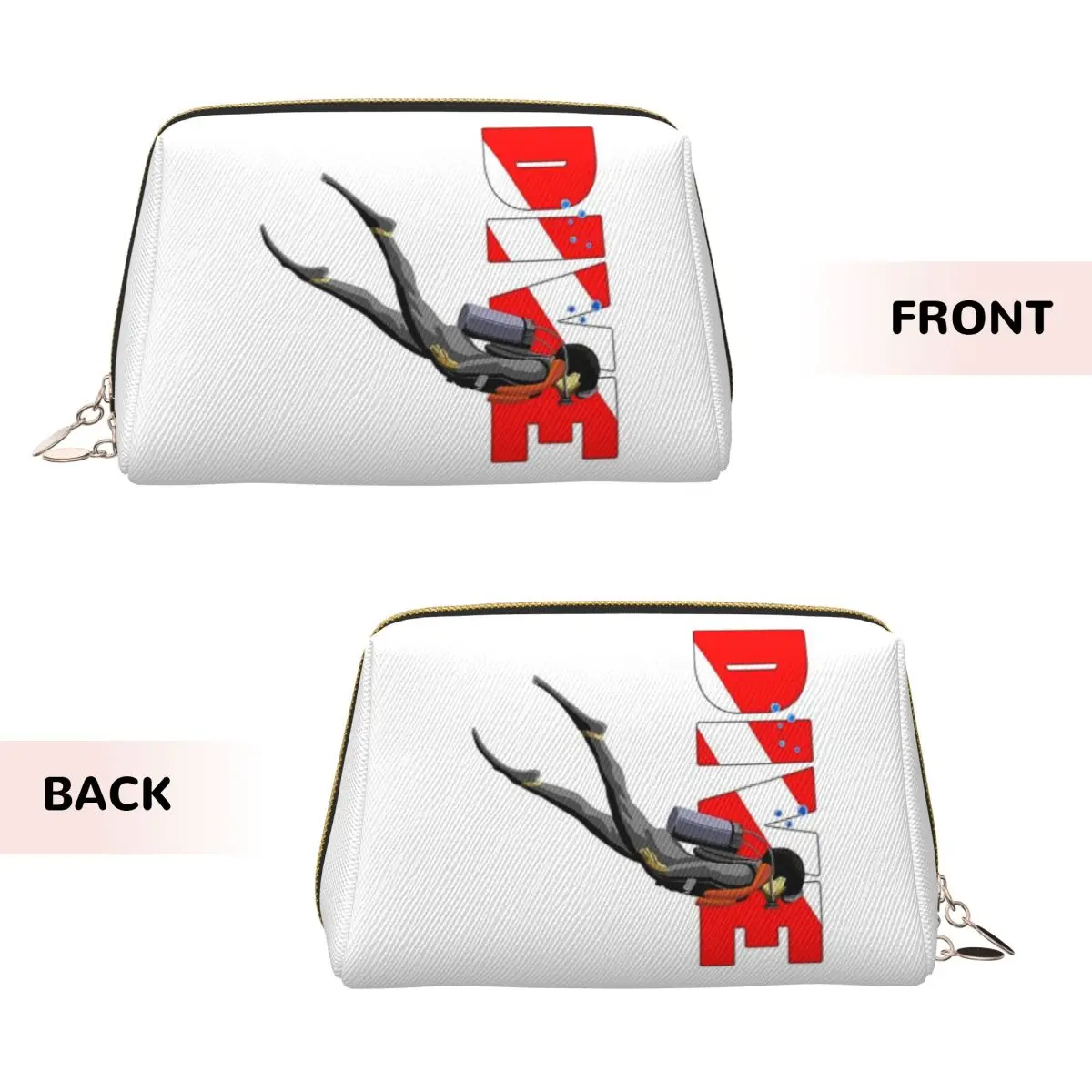 Dive Scuba Diver Women Cosmetic Bag Travel Makeup Organizer Pouch Toiletry Storage Dopp Kit Case