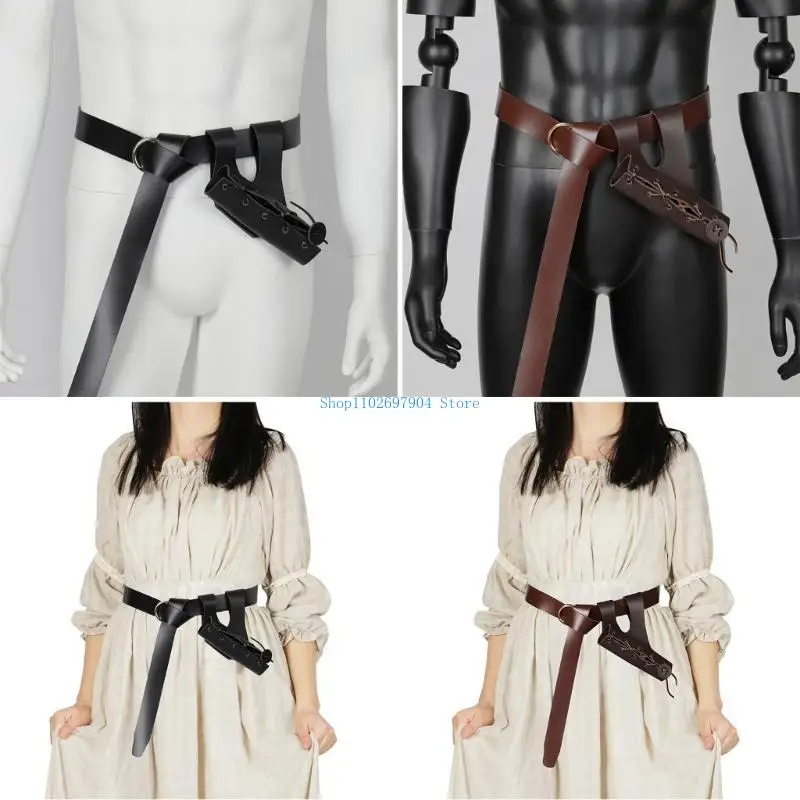 

N7YF Medieval Belt Pirate Knight Belt Daggers Sword Costume