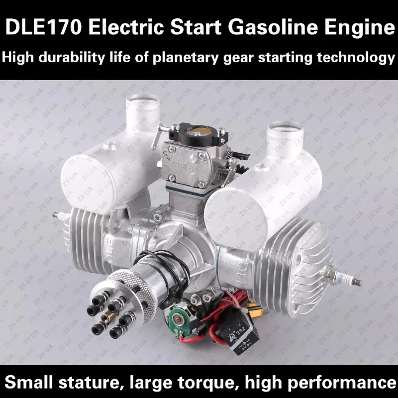 

Двухцилиндровый двигатель DLE170 для парапланов, сверхлегкий, с естественным воздушным охлаждением, электрический запуск