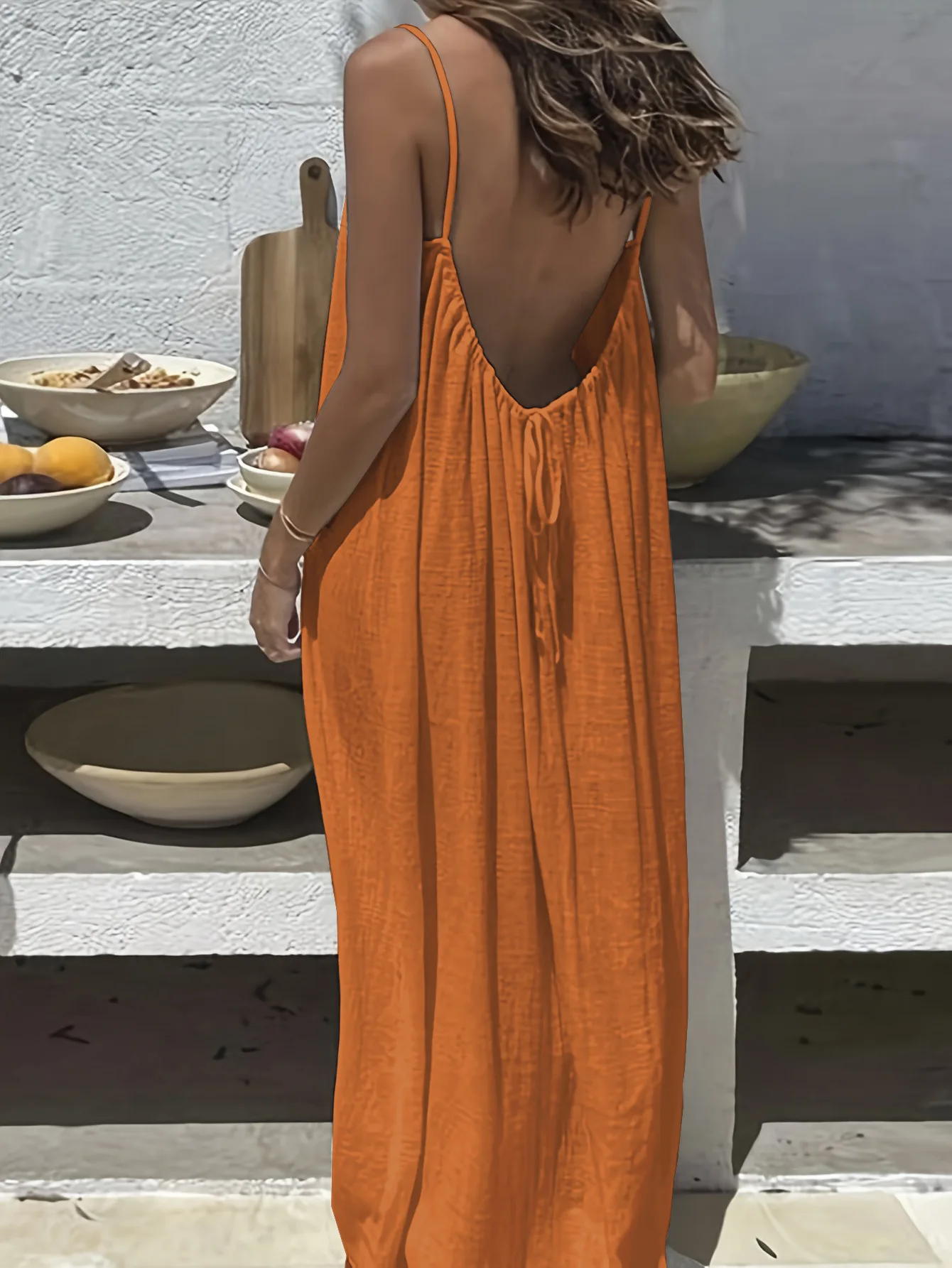 2026 New Fashionable Backless Sleeveless Dresses Women Summer Casual Loose Solid Color Suspender Home Dress For Women