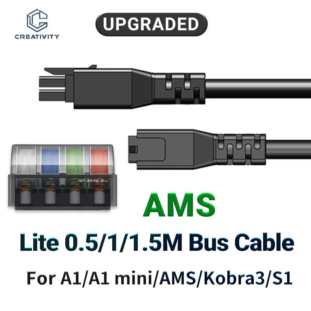 

Bambu Lab AMS Lite 0.5/1M/1.5M 4-Pin Male/Female Extension Cable High-Quality Flexible Wire for A1/A1 Mini/Kobra 3/S1 3D Printer