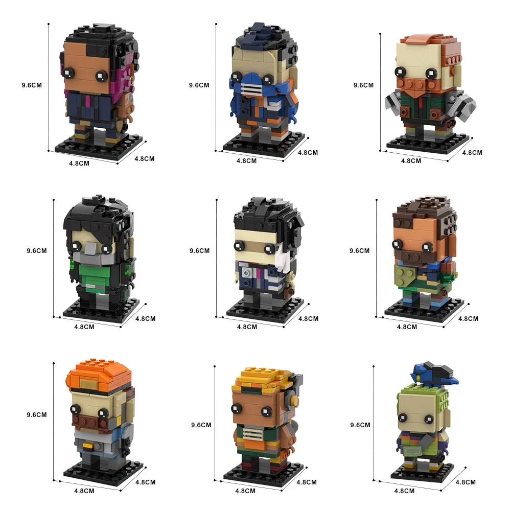 MOC Valoranted Game Brickheadz Building Blocks Action Figure Character Model Construct Bricks for Children Gift Toy