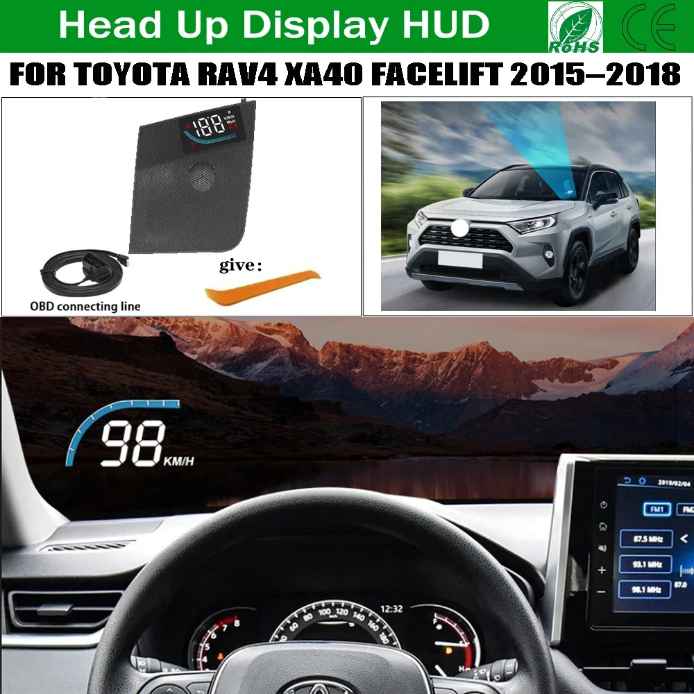 For Toyota RAV4 XA40 Facelift 2015–2018 OEM Hidden HUD Head Up Display Speedometer Windshield Car Projector Alarm