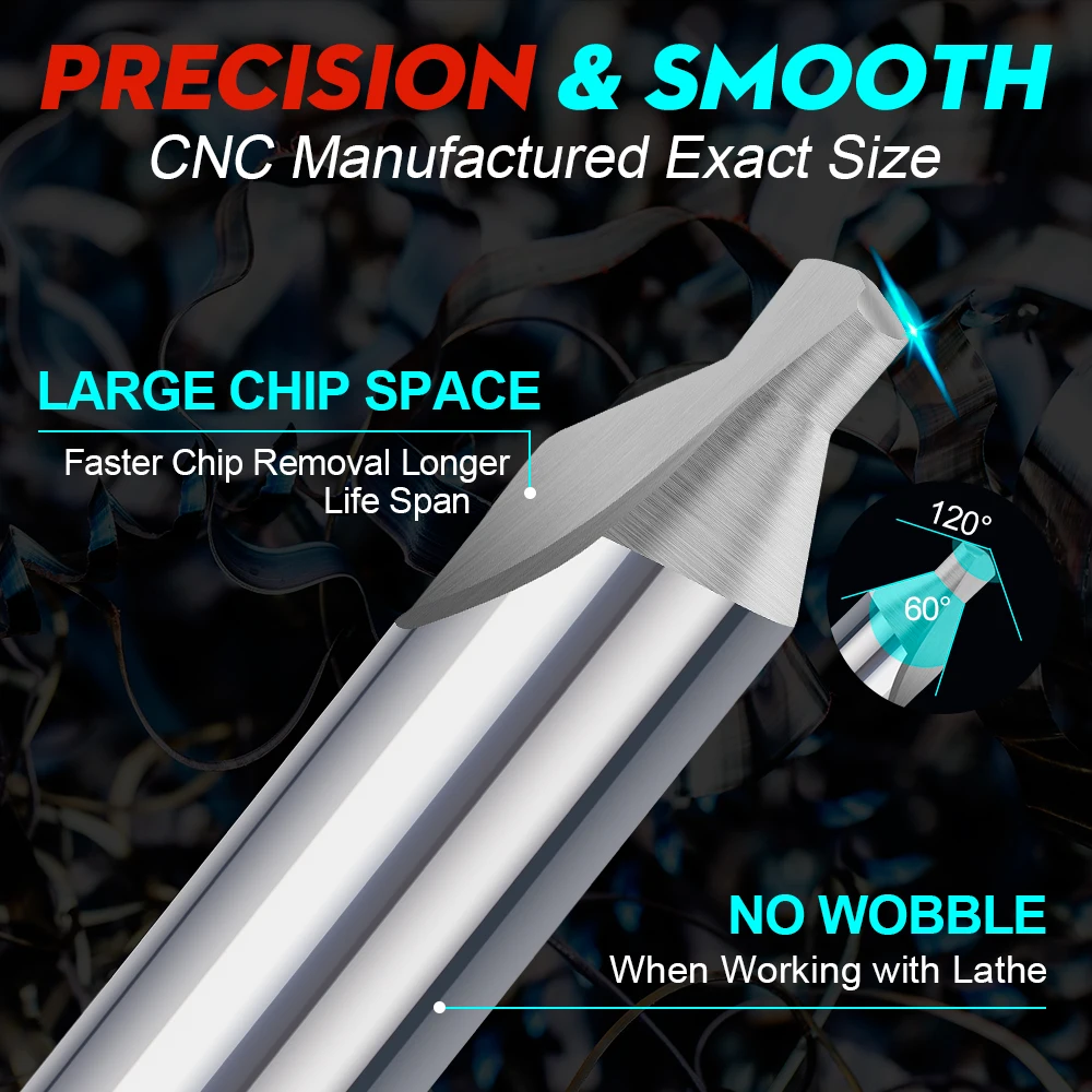 CMCP 1pc HSS Center Drill Bit 60-Degree Angle Drilling Bit Countersink Tools for Lathe Metalworking 1-6mm Woodworking tools