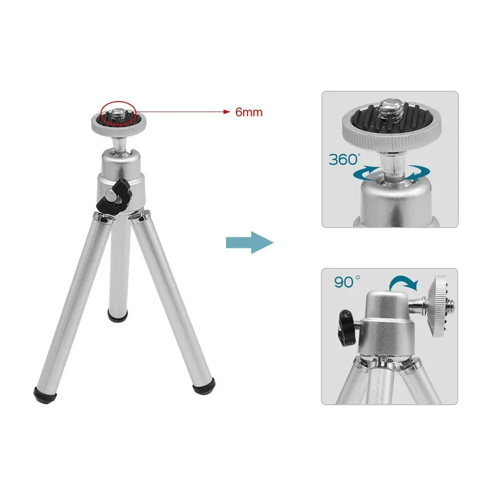 Mini trépied portable à deux sections, budgétaire portable réglable, trépied de table, appareil photo numérique, support de téléphone, support rapide