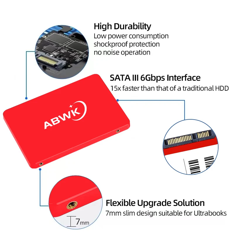 Внутренний твердотельный накопитель ABWK SSD 2,5 дюйма SATA3 ssd 1 ТБ 512 ГБ SATA III 480 ГБ 240 ГБ SSD 120 ГБ SSD 256 ГБ для настольного ПК