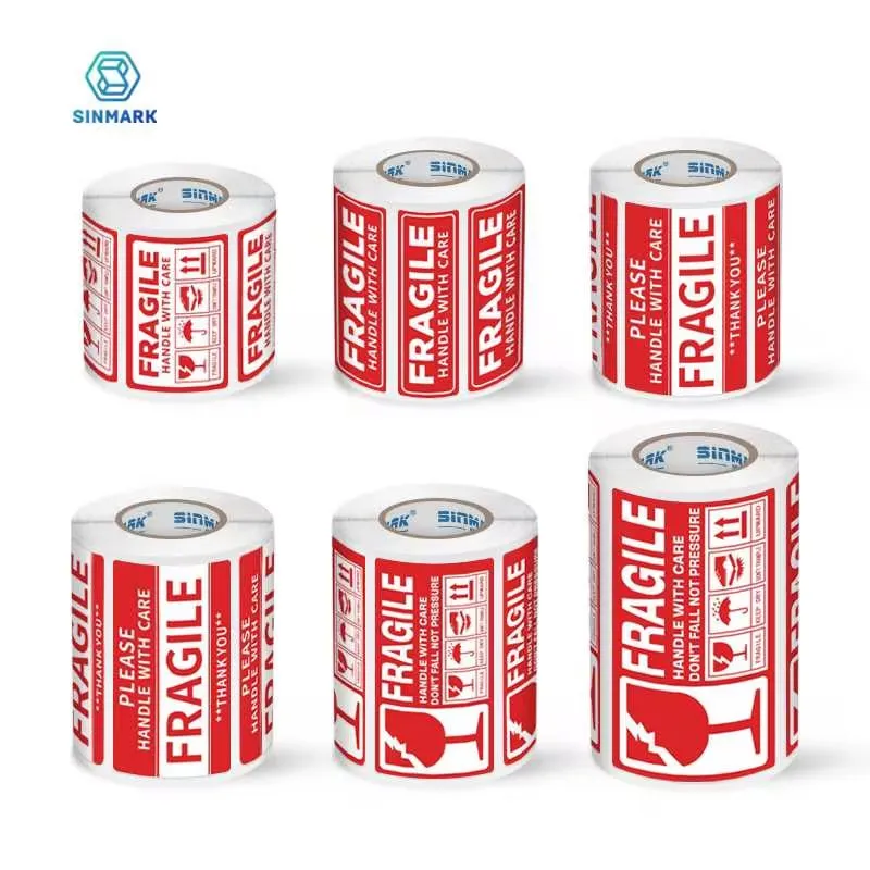 SINMARK 500/1000pcs Fragile Warning Label Stickers Please Handle with Care for Goods Shipping Express Label Fast Drop Shipping