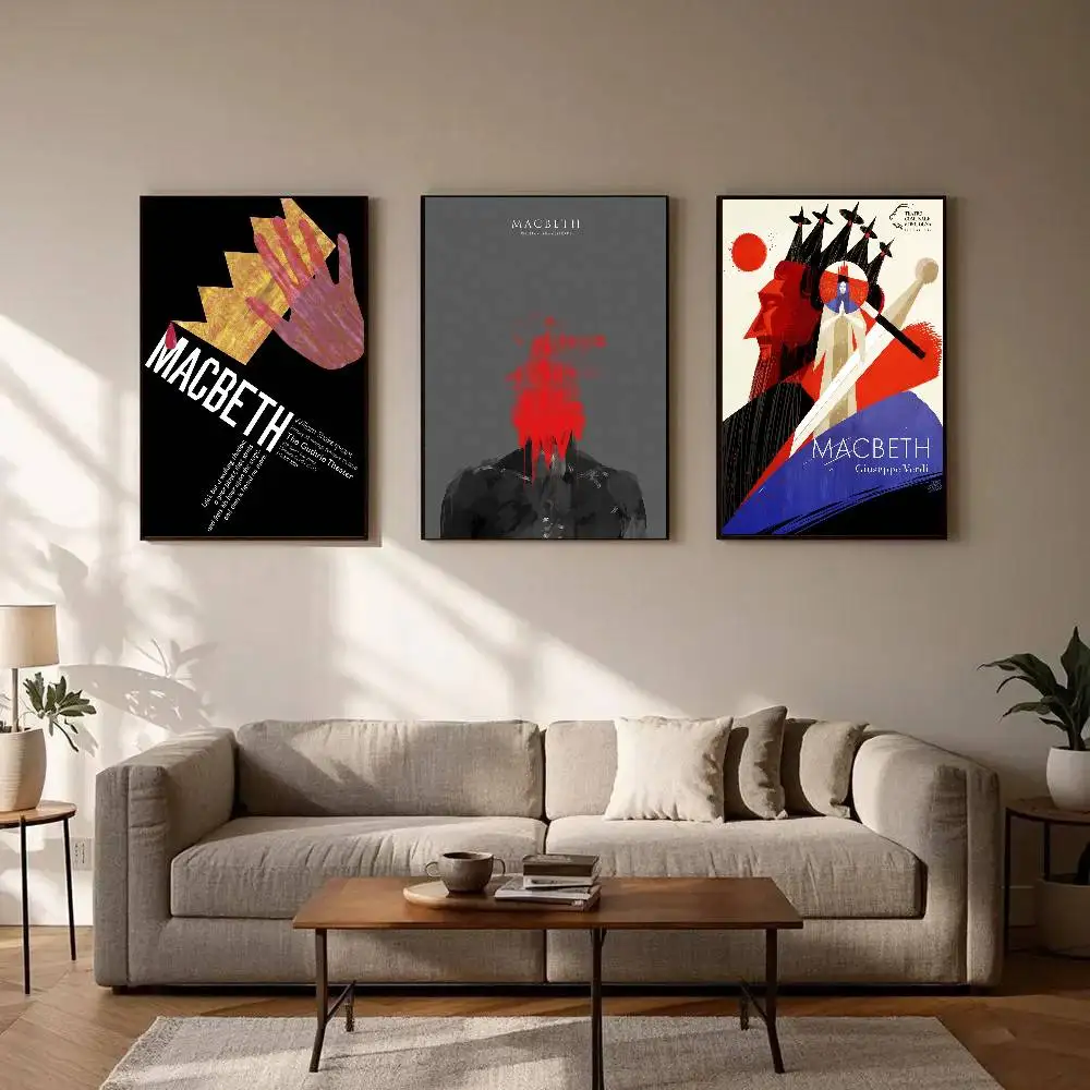 Tragedy Drama M-Macbeth S-Shakespeare Posters Living Room Bar Cafe Quality Canvas Vintage Style Comics Painting Art Home Wall D