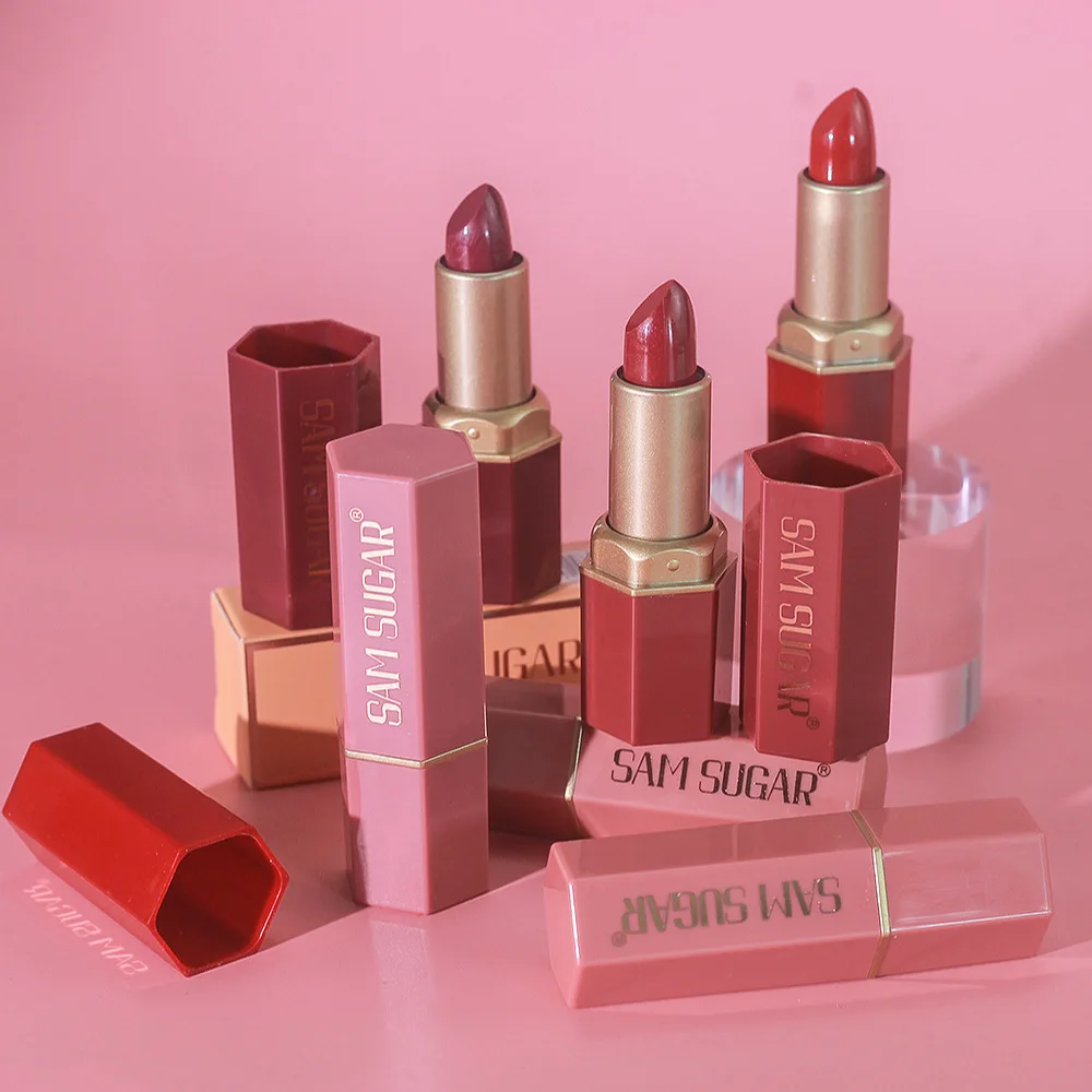 1Pc Gold Bar Tubes Lippenstift Matte Textur Perlglanz Glitter Samt Lippenstift Valentinstag Frauen Geschenke Langlebig Wasserdicht