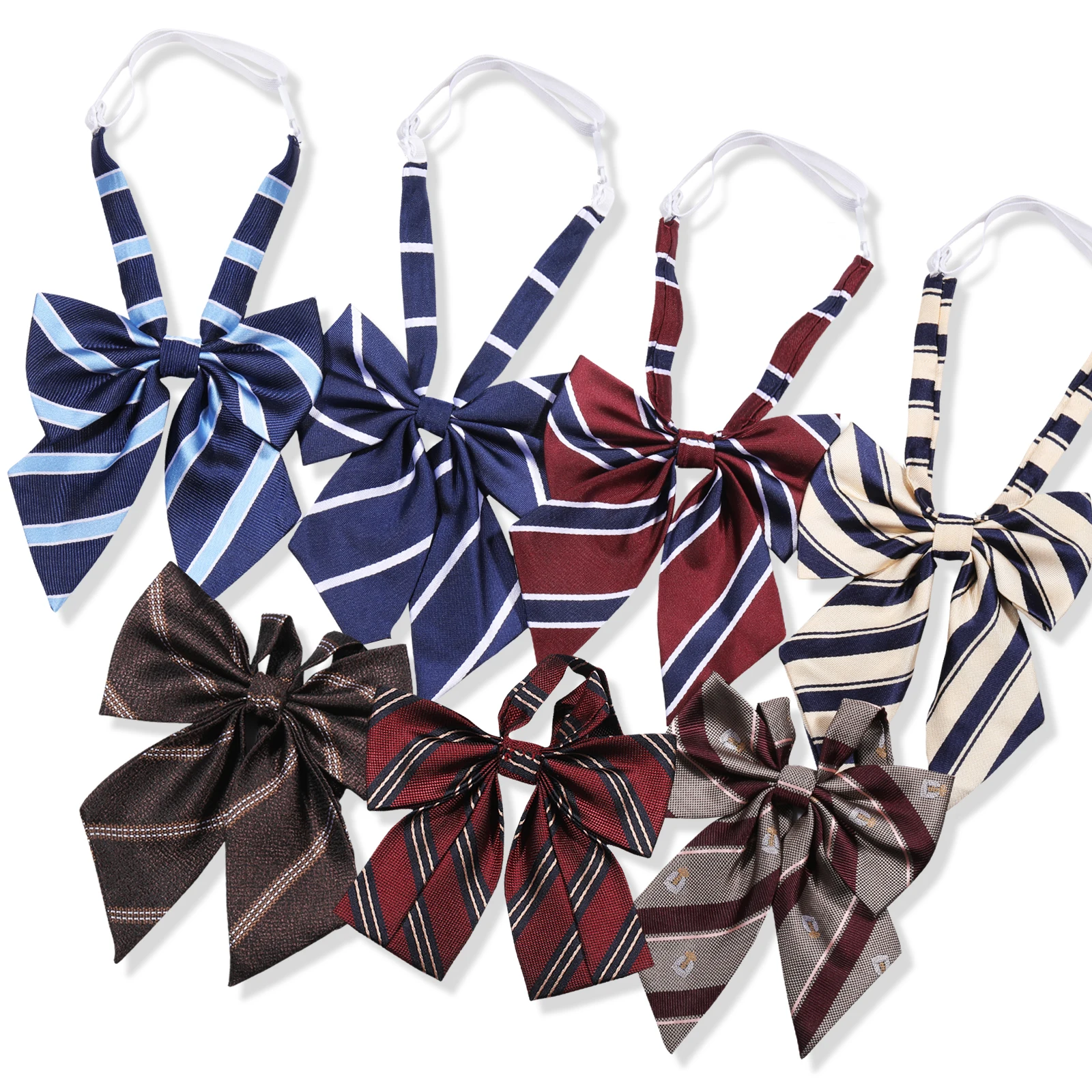 

Корейская полосатая галстук-бабочка для косплея в японском стиле JK, ручной работы, с цветочным декором, аксессуар для школьной формы для девочек