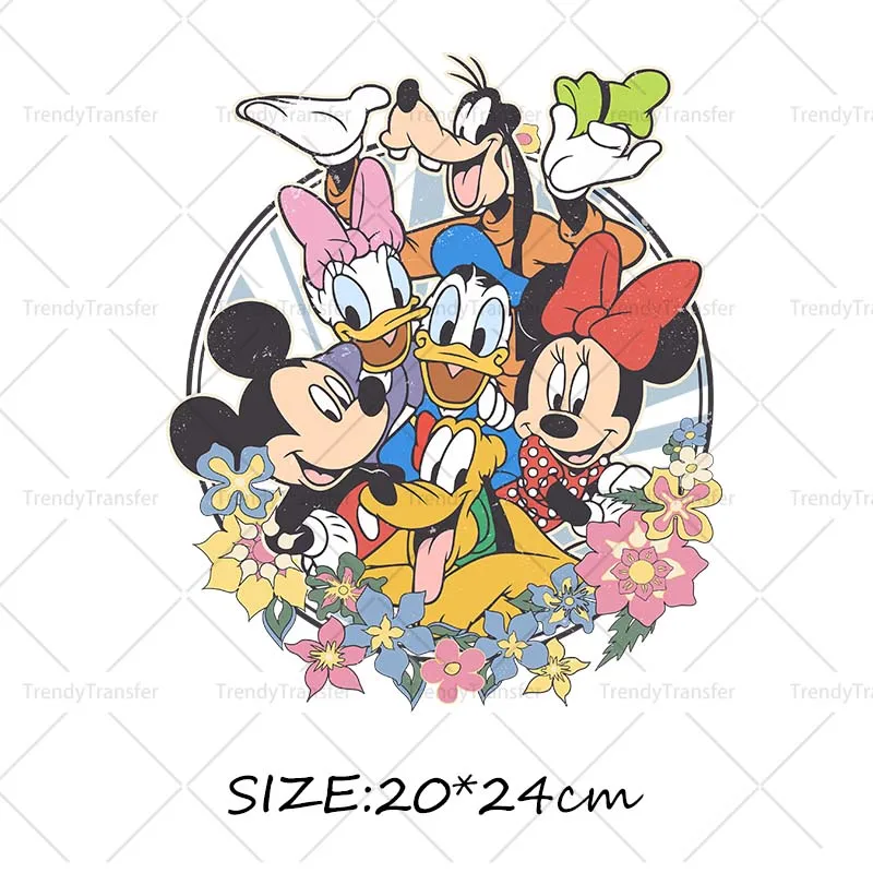 Retro Mickey Minnie Toy Story Ijzer Op Transfers Stickers Voor Kleding Thermische Stickers Diy T-Shirts
